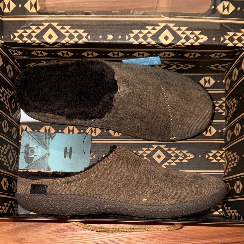 Toms Brown Slip-On Lined Casual Loafers